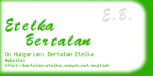 etelka bertalan business card